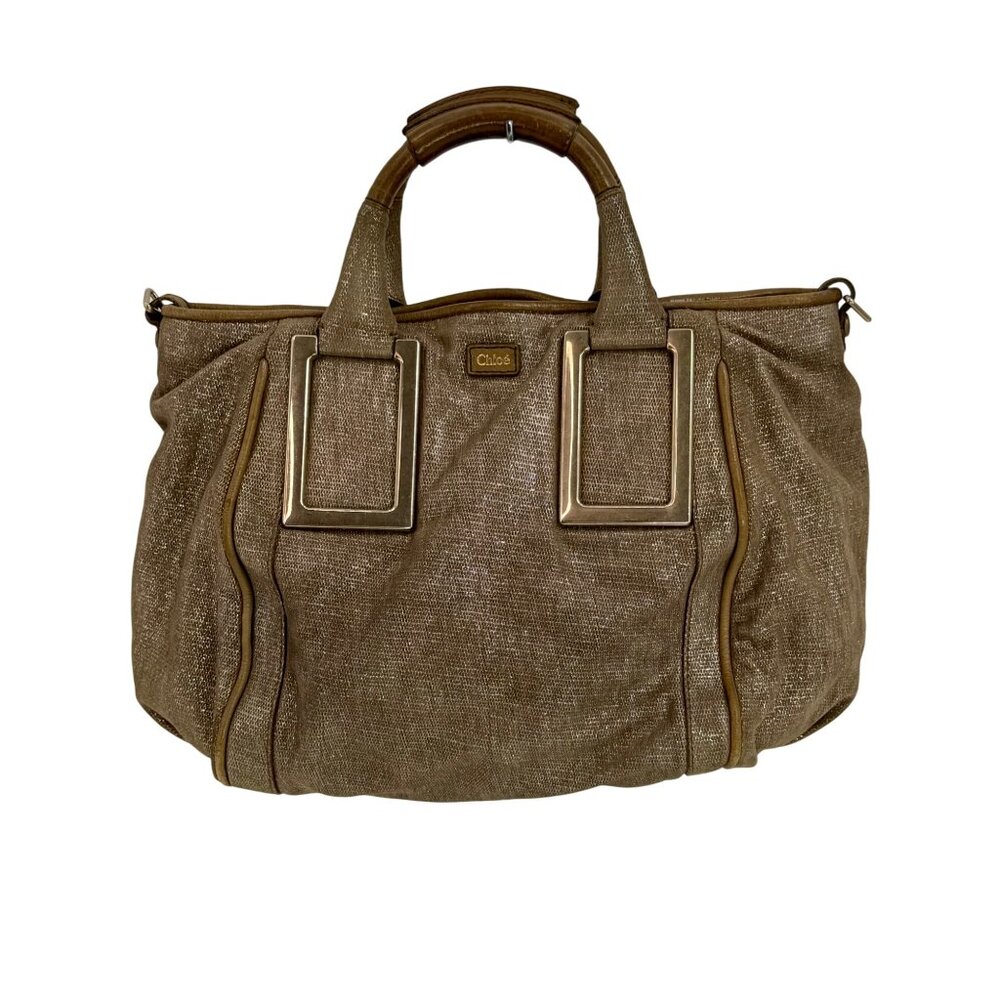 VTG Chloé Shimmer Suede Satchel Handbag | Indie Sleaze Office Siren Mob Wife Y2K - Picture 15 of 16